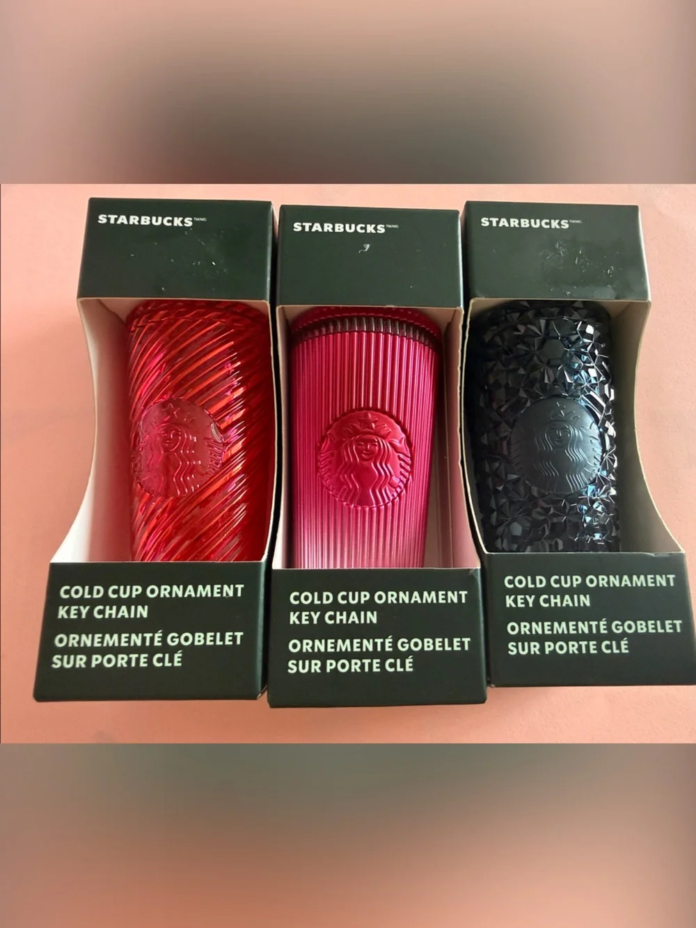 Starbucks Cold Cup Ornament Keychain Set of 3 – New in Boxes